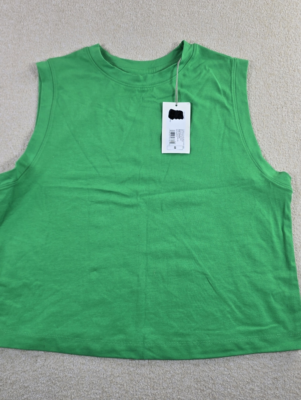 A New Day Green Sleeveless Crop Top Women’s Size Small NWT Stretch Casual